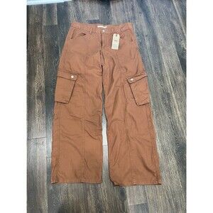 Levi's Superlow Cargo Pants Brown Button Fly Women's Size 30x32  Straight Leg